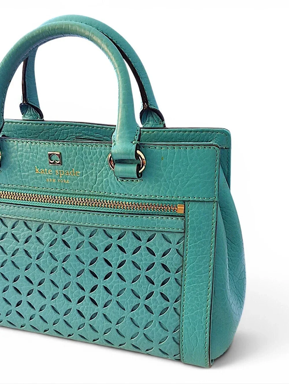 Kate Spade New York Turquoise Pebbled Leather Satchel Crossbody 💙